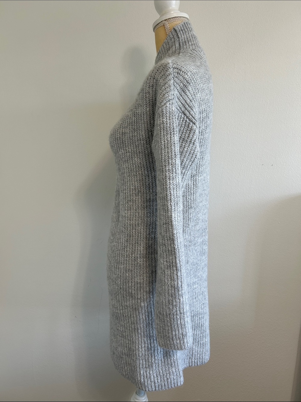miami Gray Ribbed Turtleneck Sweater Dress - Picture 2 of 9